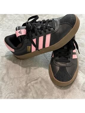 adidas Black & Pink Low-Top Sneakers with Gum Sole